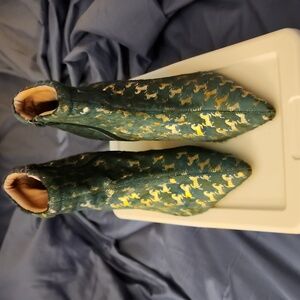 Jeffrey Campbell short boots, teal green, size 7.5, leather